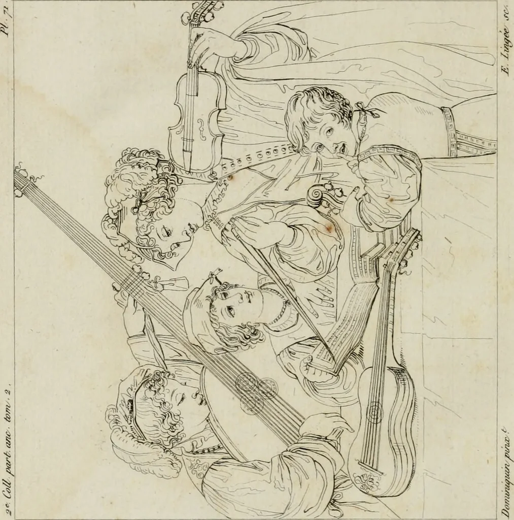 An illustration from Annales du musée et de l'école moderne des beaux-arts : recueil de gravures au trait, d'après les principaux ouvrages de peinture, sculpture, ou projets d'architecture, qui, chaque année, ont remporté le prix, soit aux écoles spéciales, soit aux concours nationaux : les productions des artistes en tous genres, qui, aux différentes expositions, ont été citées avec éloges : les morceaux les plus estimés ou inédits de la galerie de peinture : la suite complète de celle des antiques : édifices anciens et modernes, etc., 1800, leaf 275
