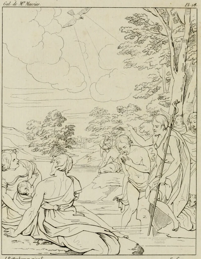 An illustration from Annales du musée et de l'école moderne des beaux-arts : recueil de gravures au trait, d'après les principaux ouvrages de peinture, sculpture, ou projets d'architecture, qui, chaque année, ont remporté le prix, soit aux écoles spéciales, soit aux concours nationaux : les productions des artistes en tous genres, qui, aux différentes expositions, ont été citées avec éloges : les morceaux les plus estimés ou inédits de la galerie de peinture : la suite complète de celle des antiques : édifices anciens et modernes, etc., 1800, leaf 119