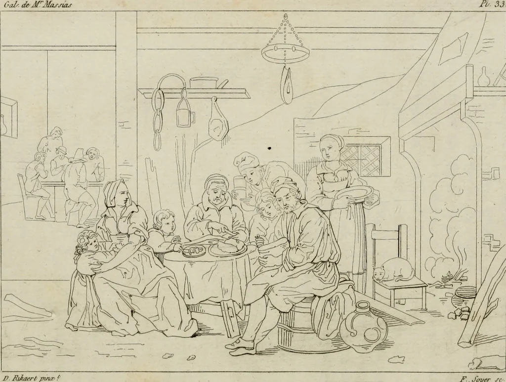 An illustration from Annales du musée et de l'école moderne des beaux-arts : recueil de gravures au trait, d'après les principaux ouvrages de peinture, sculpture, ou projets d'architecture, qui, chaque année, ont remporté le prix, soit aux écoles spéciales, soit aux concours nationaux : les productions des artistes en tous genres, qui, aux différentes expositions, ont été citées avec éloges : les morceaux les plus estimés ou inédits de la galerie de peinture : la suite complète de celle des antiques : édifices anciens et modernes, etc., 1800, leaf 139
