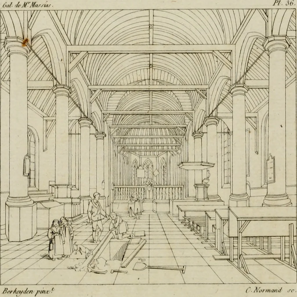 An illustration from Annales du musée et de l'école moderne des beaux-arts : recueil de gravures au trait, d'après les principaux ouvrages de peinture, sculpture, ou projets d'architecture, qui, chaque année, ont remporté le prix, soit aux écoles spéciales, soit aux concours nationaux : les productions des artistes en tous genres, qui, aux différentes expositions, ont été citées avec éloges : les morceaux les plus estimés ou inédits de la galerie de peinture : la suite complète de celle des antiques : édifices anciens et modernes, etc., 1800, leaf 151