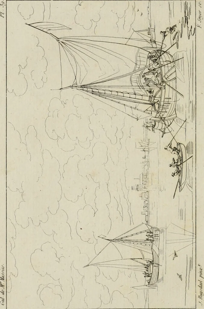An illustration from Annales du musée et de l'école moderne des beaux-arts : recueil de gravures au trait, d'après les principaux ouvrages de peinture, sculpture, ou projets d'architecture, qui, chaque année, ont remporté le prix, soit aux écoles spéciales, soit aux concours nationaux : les productions des artistes en tous genres, qui, aux différentes expositions, ont été citées avec éloges : les morceaux les plus estimés ou inédits de la galerie de peinture : la suite complète de celle des antiques : édifices anciens et modernes, etc., 1800, leaf 163
