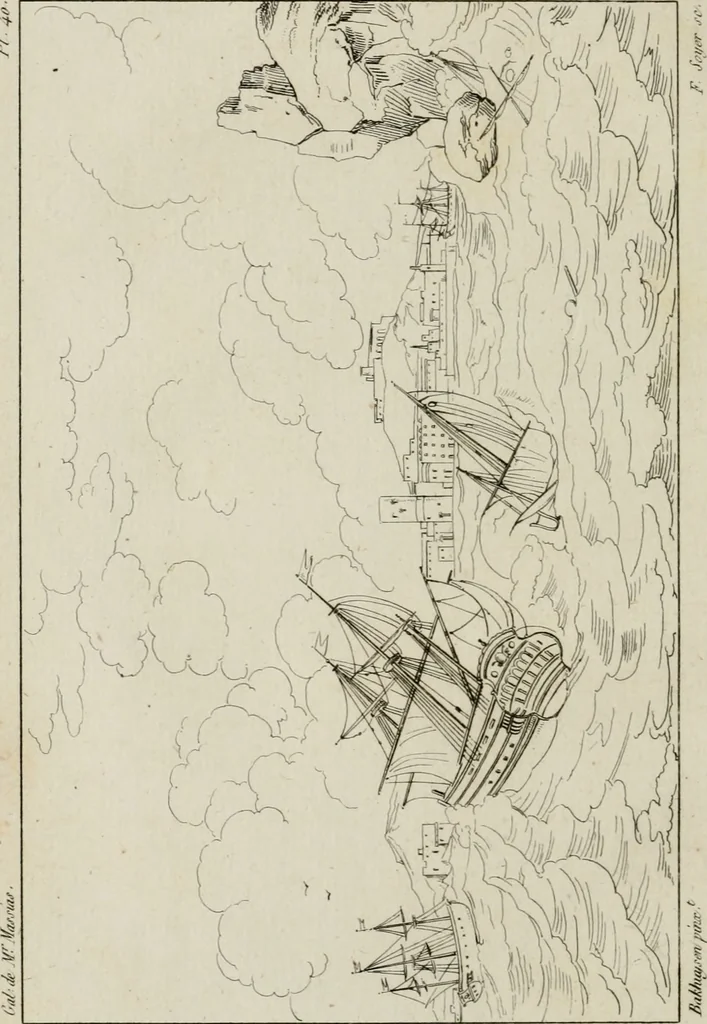 An illustration from Annales du musée et de l'école moderne des beaux-arts : recueil de gravures au trait, d'après les principaux ouvrages de peinture, sculpture, ou projets d'architecture, qui, chaque année, ont remporté le prix, soit aux écoles spéciales, soit aux concours nationaux : les productions des artistes en tous genres, qui, aux différentes expositions, ont été citées avec éloges : les morceaux les plus estimés ou inédits de la galerie de peinture : la suite complète de celle des antiques : édifices anciens et modernes, etc., 1800, leaf 167