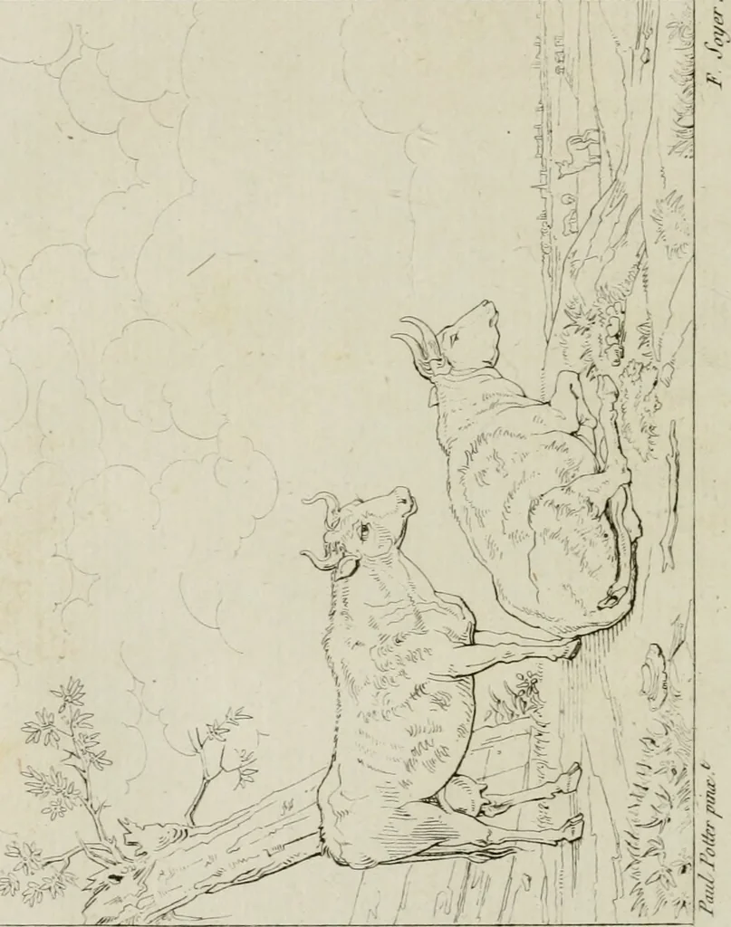 An illustration from Annales du musée et de l'école moderne des beaux-arts : recueil de gravures au trait, d'après les principaux ouvrages de peinture, sculpture, ou projets d'architecture, qui, chaque année, ont remporté le prix, soit aux écoles spéciales, soit aux concours nationaux : les productions des artistes en tous genres, qui, aux différentes expositions, ont été citées avec éloges : les morceaux les plus estimés ou inédits de la galerie de peinture : la suite complète de celle des antiques : édifices anciens et modernes, etc., 1800, leaf 175
