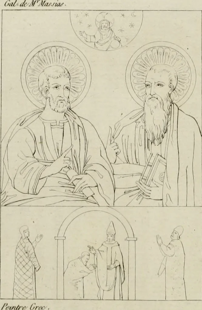 An illustration from Annales du musée et de l'école moderne des beaux-arts : recueil de gravures au trait, d'après les principaux ouvrages de peinture, sculpture, ou projets d'architecture, qui, chaque année, ont remporté le prix, soit aux écoles spéciales, soit aux concours nationaux : les productions des artistes en tous genres, qui, aux différentes expositions, ont été citées avec éloges : les morceaux les plus estimés ou inédits de la galerie de peinture : la suite complète de celle des antiques : édifices anciens et modernes, etc., 1800, leaf 191