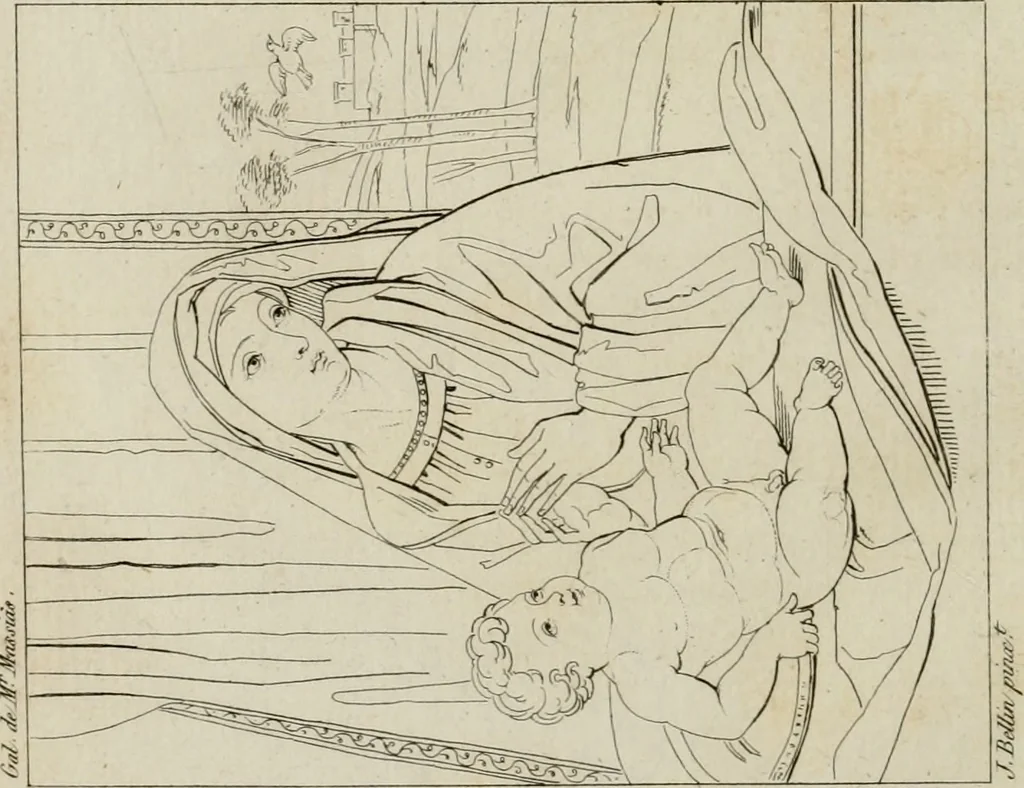An illustration from Annales du musée et de l'école moderne des beaux-arts : recueil de gravures au trait, d'après les principaux ouvrages de peinture, sculpture, ou projets d'architecture, qui, chaque année, ont remporté le prix, soit aux écoles spéciales, soit aux concours nationaux : les productions des artistes en tous genres, qui, aux différentes expositions, ont été citées avec éloges : les morceaux les plus estimés ou inédits de la galerie de peinture : la suite complète de celle des antiques : édifices anciens et modernes, etc., 1800, leaf 199