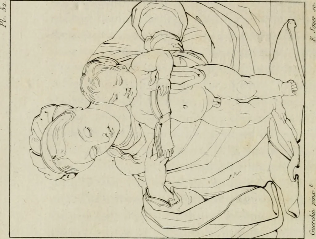An illustration from Annales du musée et de l'école moderne des beaux-arts : recueil de gravures au trait, d'après les principaux ouvrages de peinture, sculpture, ou projets d'architecture, qui, chaque année, ont remporté le prix, soit aux écoles spéciales, soit aux concours nationaux : les productions des artistes en tous genres, qui, aux différentes expositions, ont été citées avec éloges : les morceaux les plus estimés ou inédits de la galerie de peinture : la suite complète de celle des antiques : édifices anciens et modernes, etc., 1800, leaf 215