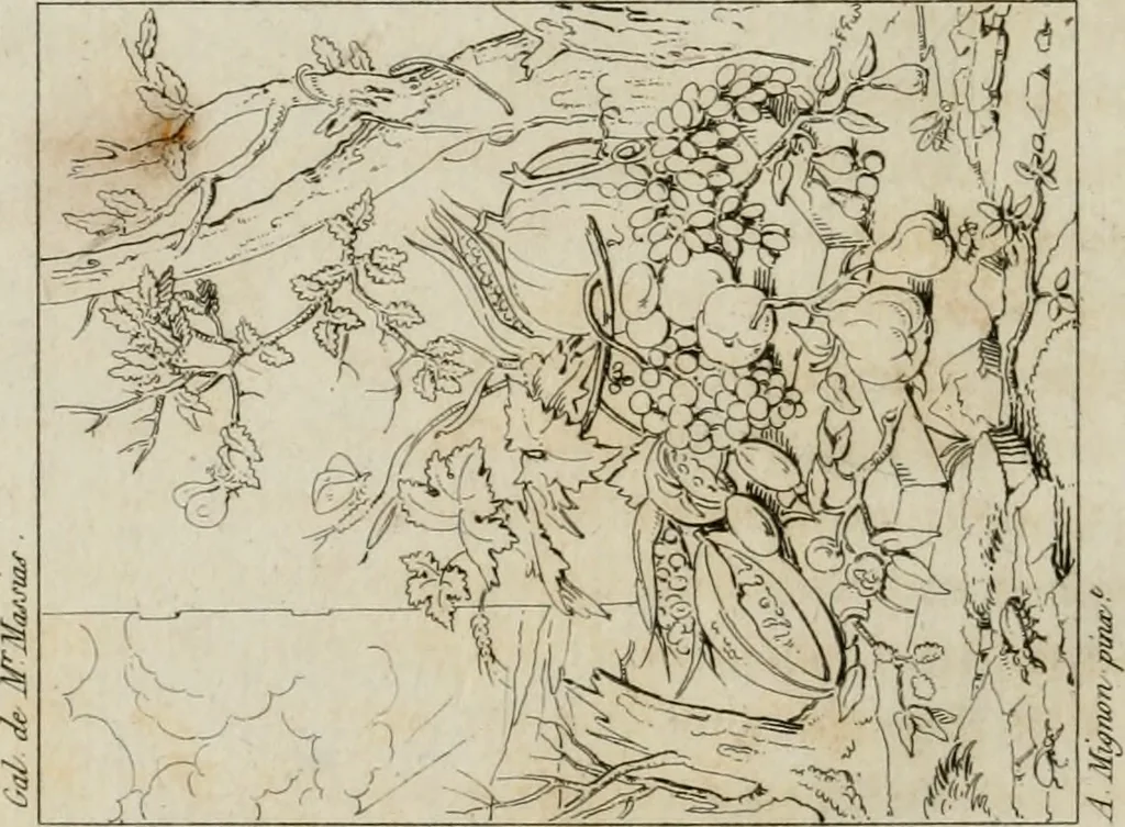 An illustration from Annales du musée et de l'école moderne des beaux-arts : recueil de gravures au trait, d'après les principaux ouvrages de peinture, sculpture, ou projets d'architecture, qui, chaque année, ont remporté le prix, soit aux écoles spéciales, soit aux concours nationaux : les productions des artistes en tous genres, qui, aux différentes expositions, ont été citées avec éloges : les morceaux les plus estimés ou inédits de la galerie de peinture : la suite complète de celle des antiques : édifices anciens et modernes, etc., 1800, leaf 259