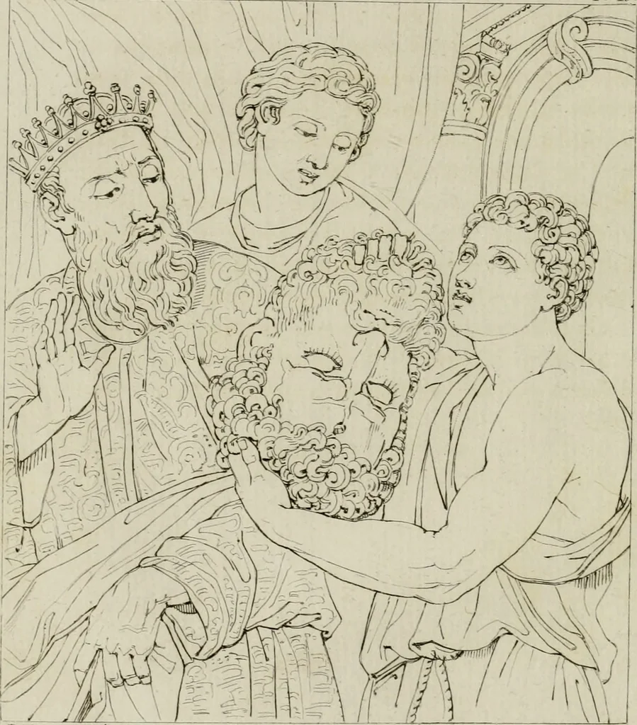 An illustration from Annales du musée et de l'école moderne des beaux-arts : recueil de gravures au trait, d'après les principaux ouvrages de peinture, sculpture, ou projets d'architecture, qui, chaque année, ont remporté le prix, soit aux écoles spéciales, soit aux concours nationaux : les productions des artistes en tous genres, qui, aux différentes expositions, ont été citées avec éloges : les morceaux les plus estimés ou inédits de la galerie de peinture : la suite complète de celle des antiques : édifices anciens et modernes, etc., 1800, leaf 67