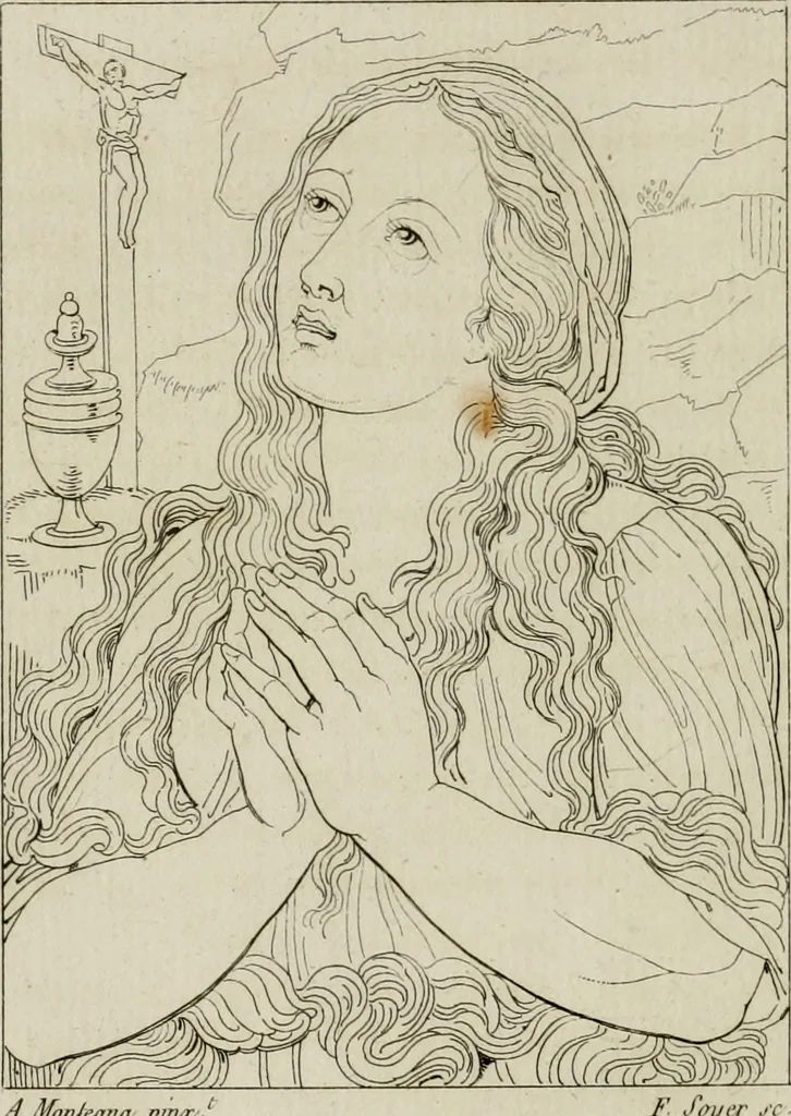 An illustration from Annales du musée et de l'école moderne des beaux-arts : recueil de gravures au trait, d'après les principaux ouvrages de peinture, sculpture, ou projets d'architecture, qui, chaque année, ont remporté le prix, soit aux écoles spéciales, soit aux concours nationaux : les productions des artistes en tous genres, qui, aux différentes expositions, ont été citées avec éloges : les morceaux les plus estimés ou inédits de la galerie de peinture : la suite complète de celle des antiques : édifices anciens et modernes, etc., 1800, leaf 87