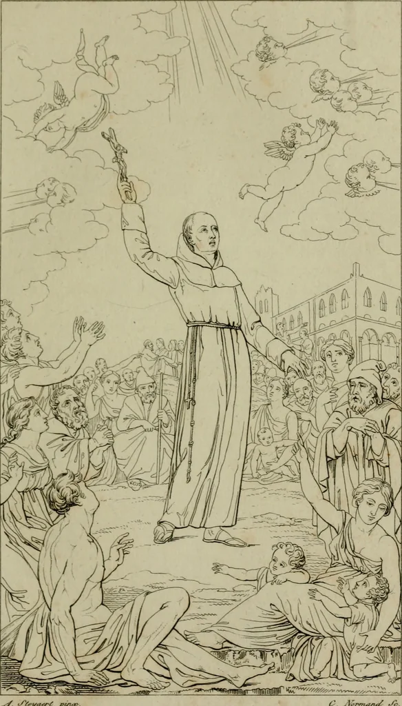 An illustration from Annales du Salon de Gand et de l'école moderne des Pays-Bas : recueil de morceaux choisis parmi les ouvrages de peinture, sculpture, architecture et gravure, esposés au musée en 1820, et d'autres nouvelles productions d l'art : gravés au trait, avec l'explication des sujets et une notice sur les artistes, 1823, leaf 124