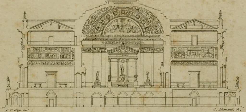 An illustration from Annales du Salon de Gand et de l'école moderne des Pays-Bas : recueil de morceaux choisis parmi les ouvrages de peinture, sculpture, architecture et gravure, esposés au musée en 1820, et d'autres nouvelles productions d l'art : gravés au trait, avec l'explication des sujets et une notice sur les artistes, 1823, leaf 146