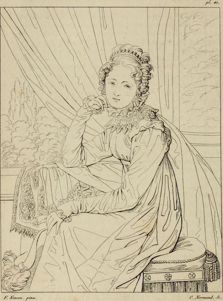 An illustration from Annales du Salon de Gand et de l'école moderne des Pays-Bas : recueil de morceaux choisis parmi les ouvrages de peinture, sculpture, architecture et gravure, esposés au musée en 1820, et d'autres nouvelles productions d l'art : gravés au trait, avec l'explication des sujets et une notice sur les artistes, 1823, leaf 169