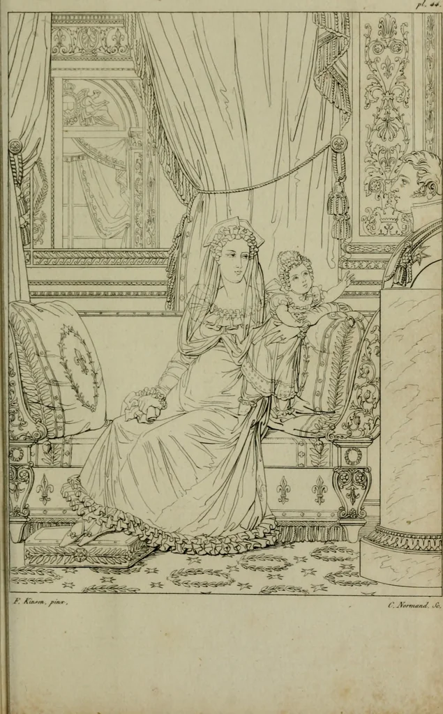 An illustration from Annales du Salon de Gand et de l'école moderne des Pays-Bas : recueil de morceaux choisis parmi les ouvrages de peinture, sculpture, architecture et gravure, esposés au musée en 1820, et d'autres nouvelles productions d l'art : gravés au trait, avec l'explication des sujets et une notice sur les artistes, 1823, leaf 184