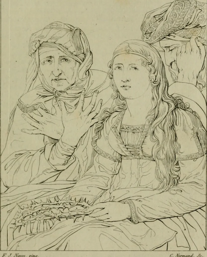 An illustration from Annales du Salon de Gand et de l'école moderne des Pays-Bas : recueil de morceaux choisis parmi les ouvrages de peinture, sculpture, architecture et gravure, esposés au musée en 1820, et d'autres nouvelles productions d l'art : gravés au trait, avec l'explication des sujets et une notice sur les artistes, 1823, leaf 194