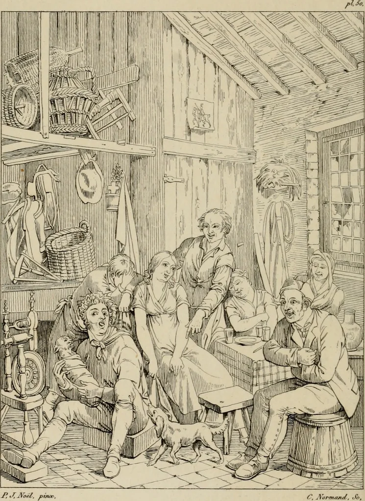 An illustration from Annales du Salon de Gand et de l'école moderne des Pays-Bas : recueil de morceaux choisis parmi les ouvrages de peinture, sculpture, architecture et gravure, esposés au musée en 1820, et d'autres nouvelles productions d l'art : gravés au trait, avec l'explication des sujets et une notice sur les artistes, 1823, leaf 205
