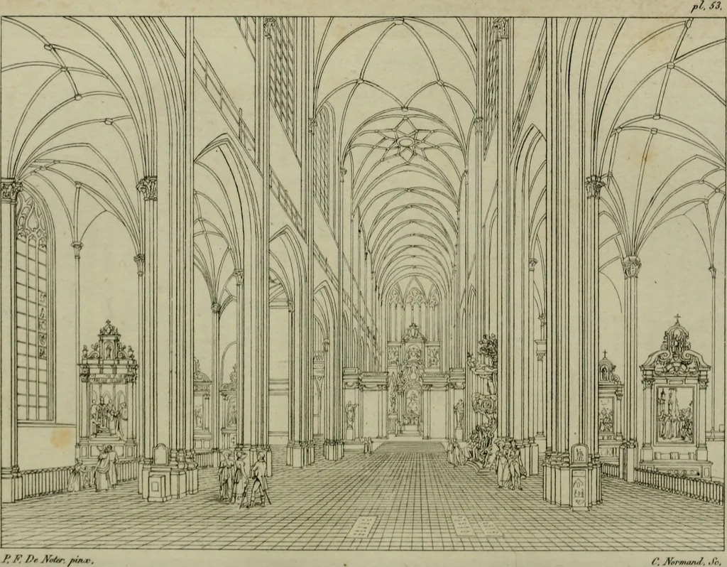 An illustration from Annales du Salon de Gand et de l'école moderne des Pays-Bas : recueil de morceaux choisis parmi les ouvrages de peinture, sculpture, architecture et gravure, esposés au musée en 1820, et d'autres nouvelles productions d l'art : gravés au trait, avec l'explication des sujets et une notice sur les artistes, 1823, leaf 218