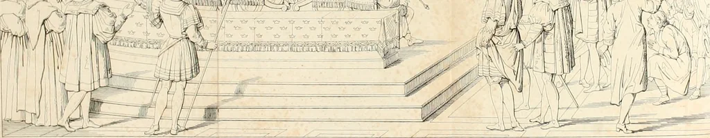 An illustration from Annales du Salon de Gand et de l'école moderne des Pays-Bas : recueil de morceaux choisis parmi les ouvrages de peinture, sculpture, architecture et gravure, esposés au musée en 1820, et d'autres nouvelles productions d l'art : gravés au trait, avec l'explication des sujets et une notice sur les artistes, 1823, leaf 228