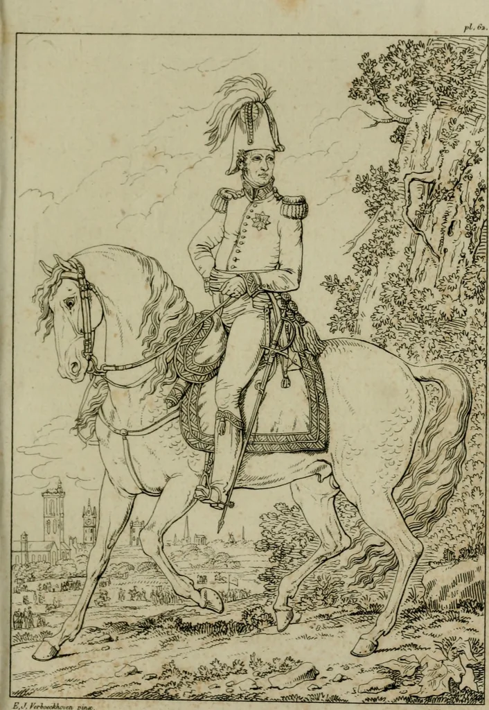 An illustration from Annales du Salon de Gand et de l'école moderne des Pays-Bas : recueil de morceaux choisis parmi les ouvrages de peinture, sculpture, architecture et gravure, esposés au musée en 1820, et d'autres nouvelles productions d l'art : gravés au trait, avec l'explication des sujets et une notice sur les artistes, 1823, leaf 246