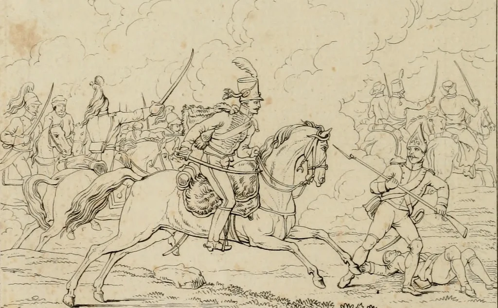 An illustration from Annales du Salon de Gand et de l'école moderne des Pays-Bas : recueil de morceaux choisis parmi les ouvrages de peinture, sculpture, architecture et gravure, esposés au musée en 1820, et d'autres nouvelles productions d l'art : gravés au trait, avec l'explication des sujets et une notice sur les artistes, 1823, leaf 249