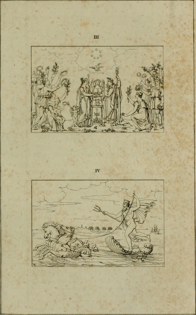 An illustration from Annales du Salon de Gand et de l'école moderne des Pays-Bas : recueil de morceaux choisis parmi les ouvrages de peinture, sculpture, architecture et gravure, esposés au musée en 1820, et d'autres nouvelles productions d l'art : gravés au trait, avec l'explication des sujets et une notice sur les artistes, 1823, leaf 272
