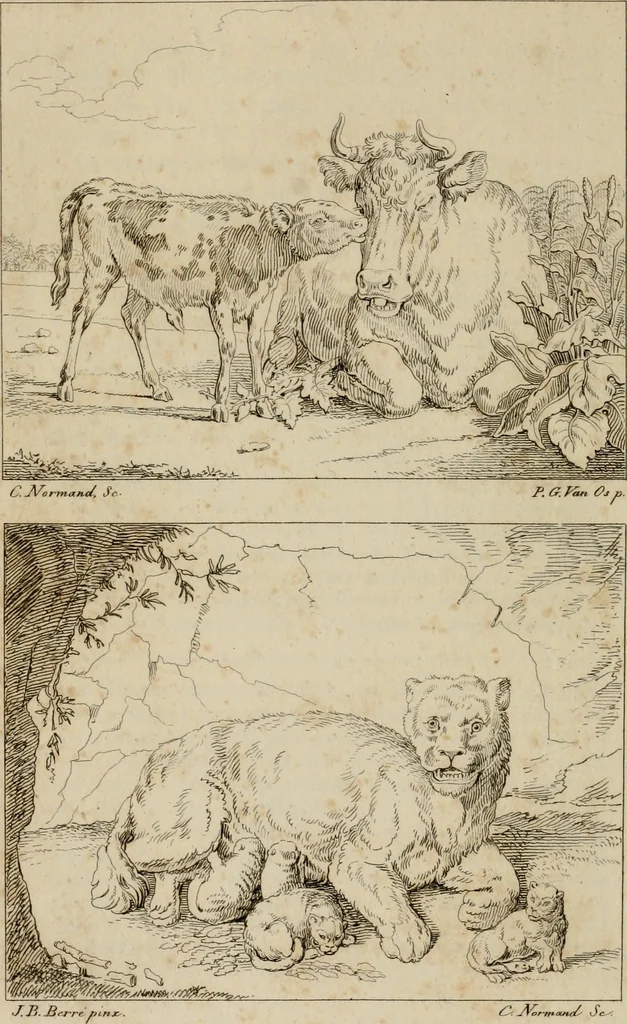 An illustration from Annales du Salon de Gand et de l'école moderne des Pays-Bas : recueil de morceaux choisis parmi les ouvrages de peinture, sculpture, architecture et gravure, esposés au musée en 1820, et d'autres nouvelles productions d l'art : gravés au trait, avec l'explication des sujets et une notice sur les artistes, 1823, leaf 281