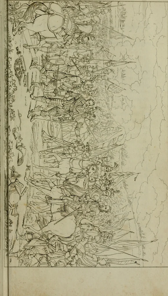 An illustration from Annales du Salon de Gand et de l'école moderne des Pays-Bas : recueil de morceaux choisis parmi les ouvrages de peinture, sculpture, architecture et gravure, esposés au musée en 1820, et d'autres nouvelles productions d l'art : gravés au trait, avec l'explication des sujets et une notice sur les artistes, 1823, leaf 80