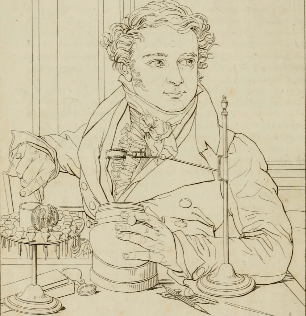 An illustration from Annales du Salon de Gand et de l'école moderne des Pays-Bas : recueil de morceaux choisis parmi les ouvrages de peinture, sculpture, architecture et gravure, esposés au musée en 1820, et d'autres nouvelles productions d l'art : gravés au trait, avec l'explication des sujets et une notice sur les artistes, 1823, leaf 89