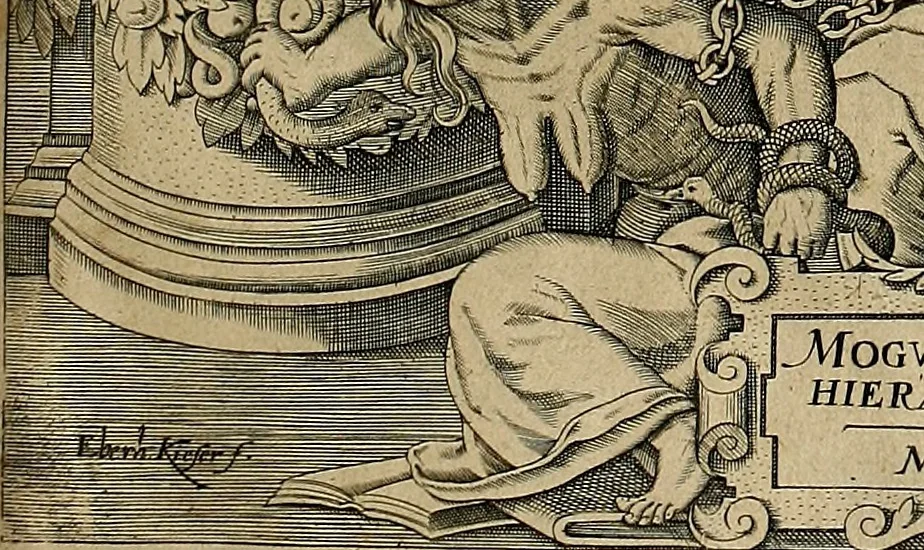 An illustration from Annales ecclesiastici : ex XII. Tomis Cæsaris Baronii S.R.E. presb. cardinalis, bibliothecarii apostolici, in epitomen redacti, 1623, leaf 8