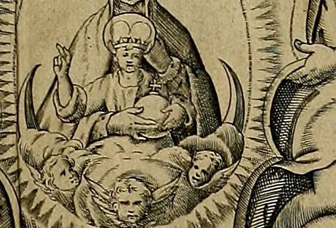 An illustration from Annales ecclesiastici : ex XII. Tomis Cæsaris Baronii S.R.E. presb. cardinalis, bibliothecarii apostolici, in epitomen redacti, 1623, leaf 8