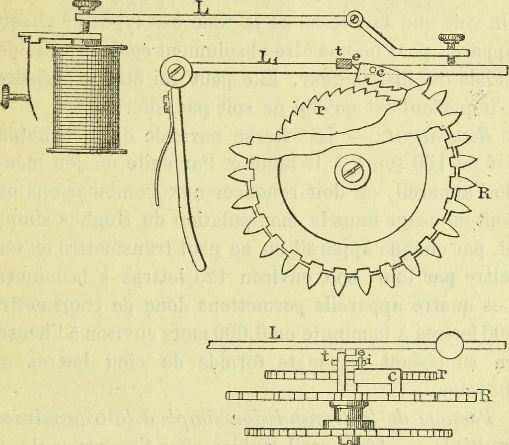 An illustration from Annales télégraphiques .., 1855, leaf 350