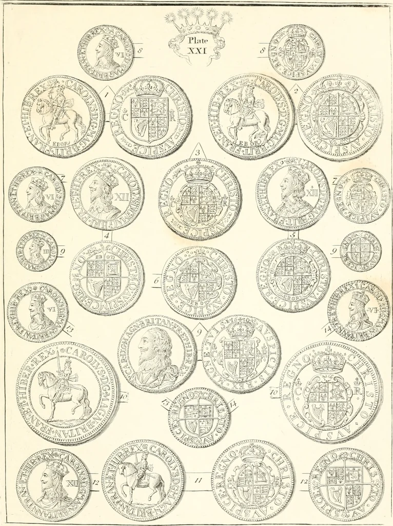 An illustration from Annals of the coinage of Great Britain and its dependencies : from the earliest period of authentic history to the reign of Victoria, 1840, leaf 120