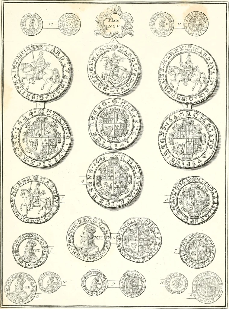 An illustration from Annals of the coinage of Great Britain and its dependencies : from the earliest period of authentic history to the reign of Victoria, 1840, leaf 128