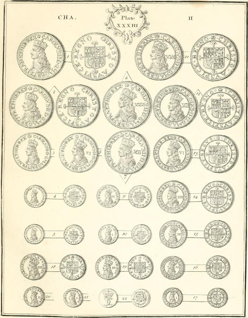 An illustration from Annals of the coinage of Great Britain and its dependencies : from the earliest period of authentic history to the reign of Victoria, 1840, leaf 144