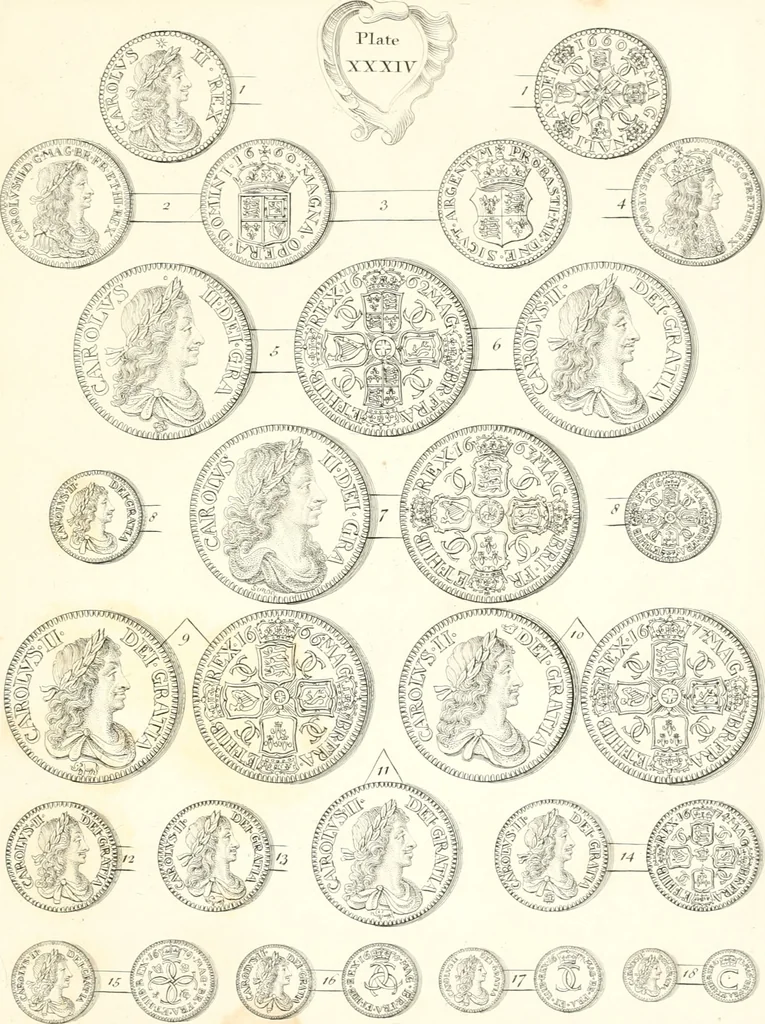 An illustration from Annals of the coinage of Great Britain and its dependencies : from the earliest period of authentic history to the reign of Victoria, 1840, leaf 146