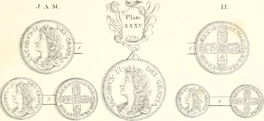 An illustration from Annals of the coinage of Great Britain and its dependencies : from the earliest period of authentic history to the reign of Victoria, 1840, leaf 148