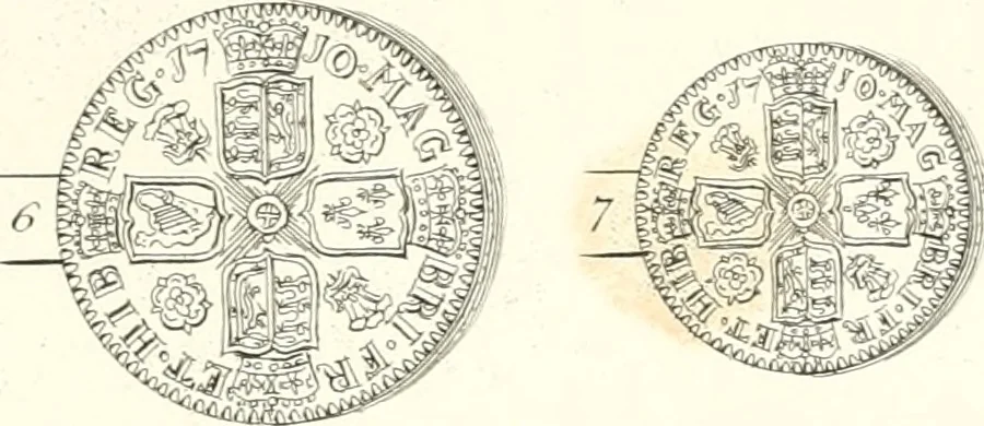 An illustration from Annals of the coinage of Great Britain and its dependencies : from the earliest period of authentic history to the reign of Victoria, 1840, leaf 154