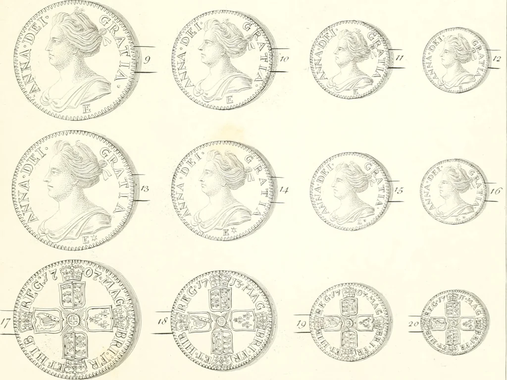 An illustration from Annals of the coinage of Great Britain and its dependencies : from the earliest period of authentic history to the reign of Victoria, 1840, leaf 154
