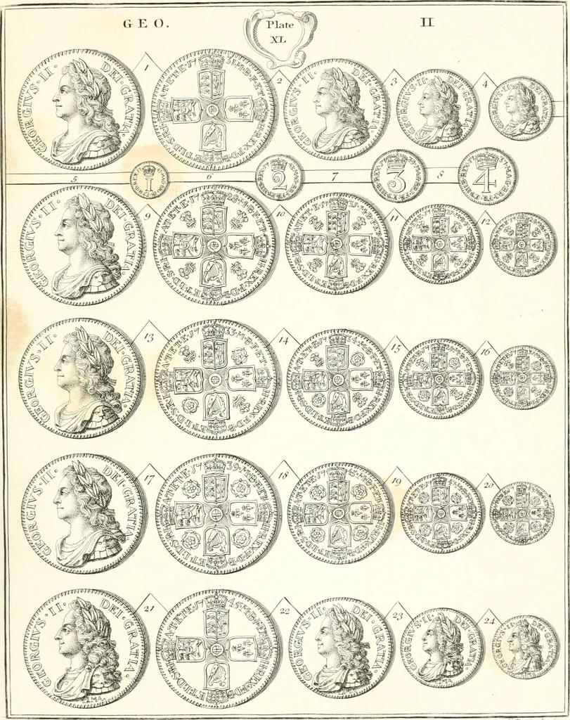 An illustration from Annals of the coinage of Great Britain and its dependencies : from the earliest period of authentic history to the reign of Victoria, 1840, leaf 158