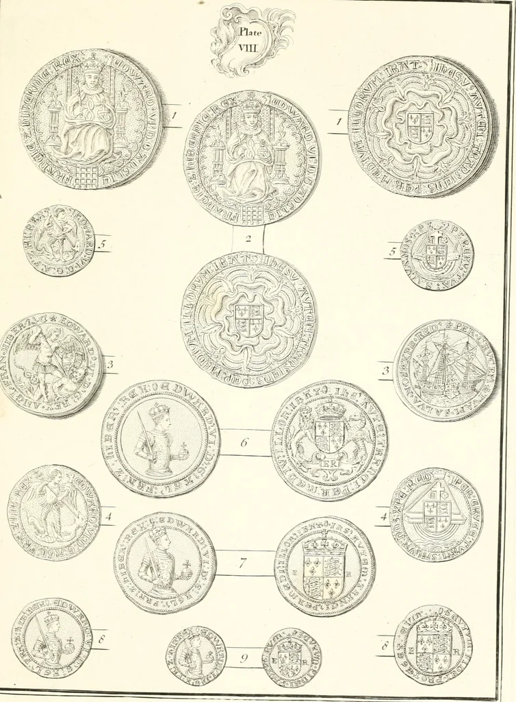 An illustration from Annals of the coinage of Great Britain and its dependencies : from the earliest period of authentic history to the reign of Victoria, 1840, leaf 178