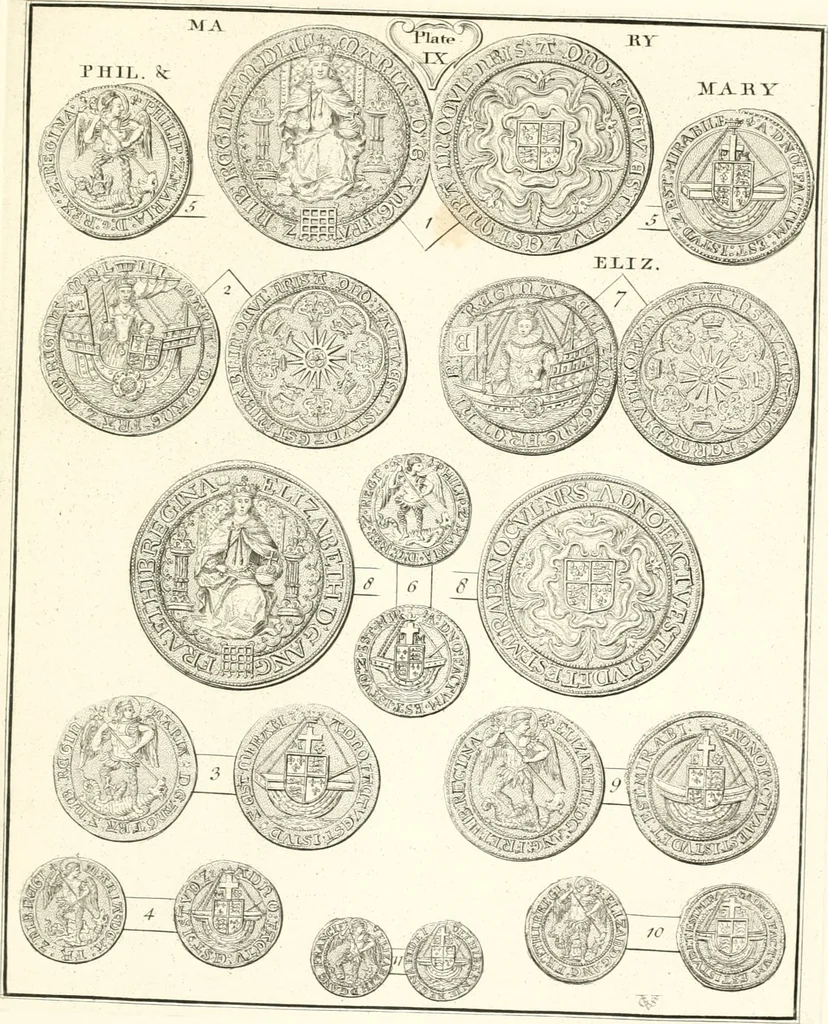 An illustration from Annals of the coinage of Great Britain and its dependencies : from the earliest period of authentic history to the reign of Victoria, 1840, leaf 180