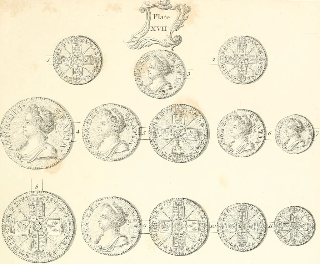 An illustration from Annals of the coinage of Great Britain and its dependencies : from the earliest period of authentic history to the reign of Victoria, 1840, leaf 196