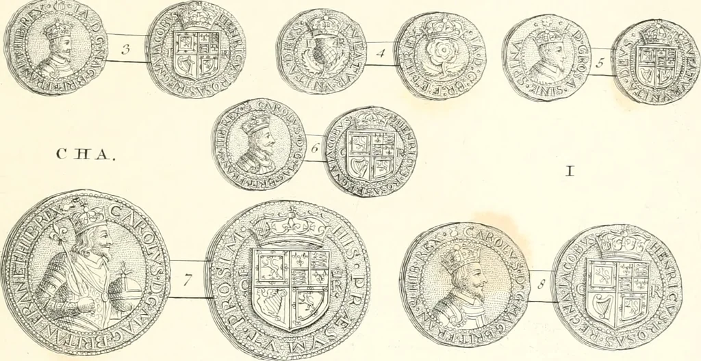 An illustration from Annals of the coinage of Great Britain and its dependencies : from the earliest period of authentic history to the reign of Victoria, 1840, leaf 200