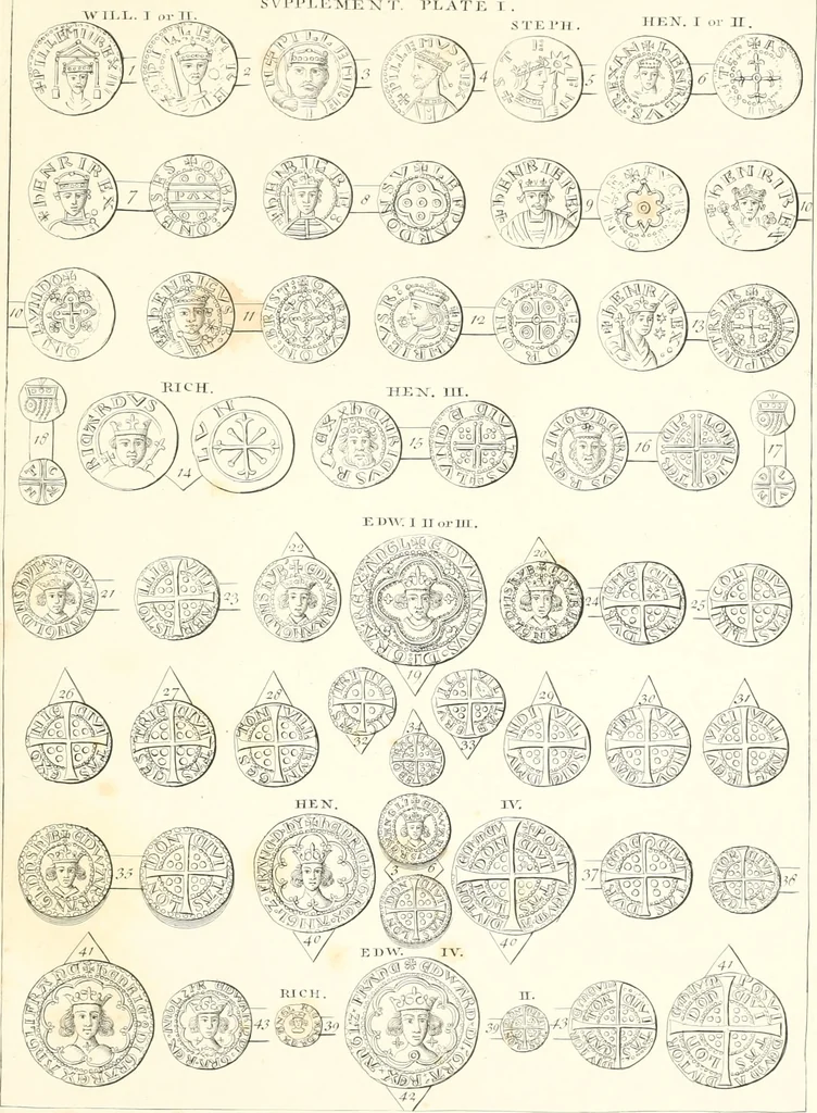 An illustration from Annals of the coinage of Great Britain and its dependencies : from the earliest period of authentic history to the reign of Victoria, 1840, leaf 202