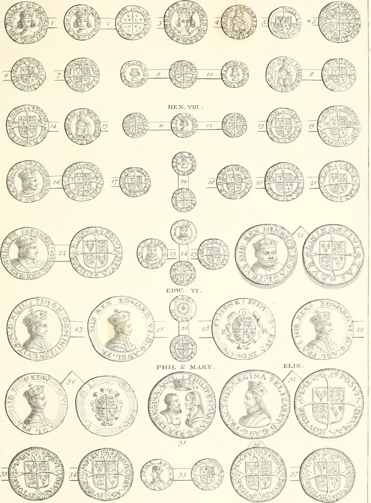 An illustration from Annals of the coinage of Great Britain and its dependencies : from the earliest period of authentic history to the reign of Victoria, 1840, leaf 208
