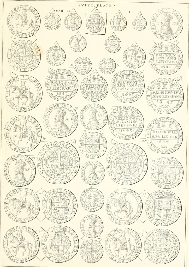 An illustration from Annals of the coinage of Great Britain and its dependencies : from the earliest period of authentic history to the reign of Victoria, 1840, leaf 210