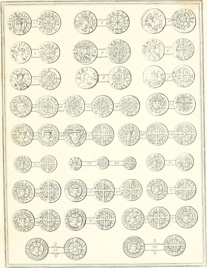 An illustration from Annals of the coinage of Great Britain and its dependencies : from the earliest period of authentic history to the reign of Victoria, 1840, leaf 214