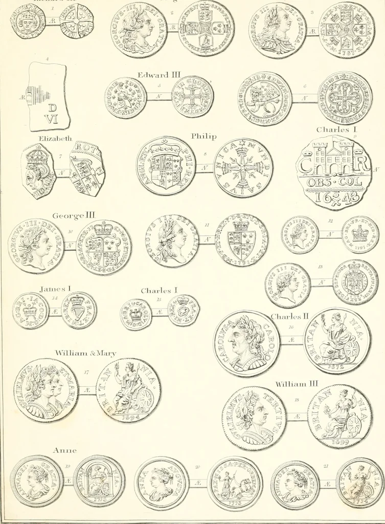An illustration from Annals of the coinage of Great Britain and its dependencies : from the earliest period of authentic history to the reign of Victoria, 1840, leaf 218