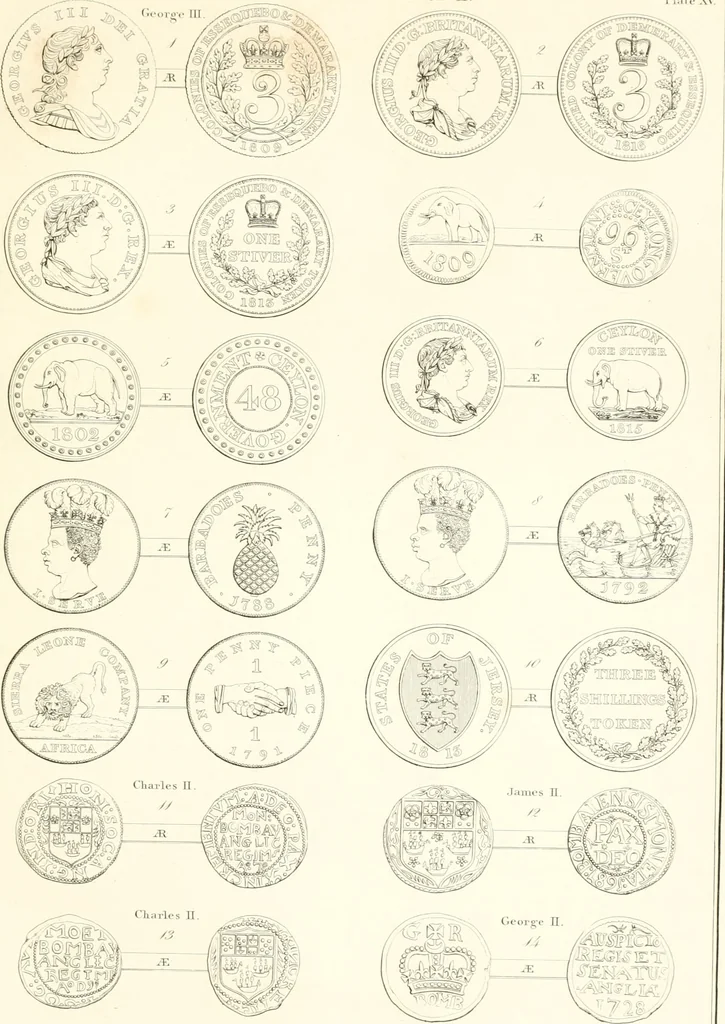 An illustration from Annals of the coinage of Great Britain and its dependencies : from the earliest period of authentic history to the reign of Victoria, 1840, leaf 242