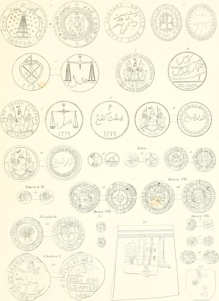 An illustration from Annals of the coinage of Great Britain and its dependencies : from the earliest period of authentic history to the reign of Victoria, 1840, leaf 244