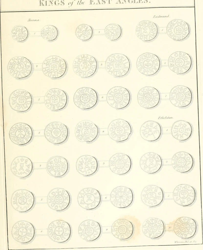 An illustration from Annals of the coinage of Great Britain and its dependencies : from the earliest period of authentic history to the reign of Victoria, 1840, leaf 36